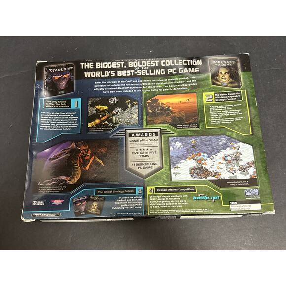 StarCraft Battle Chest PC 1999 Blizzard Big Box Sealed Blood War Strategy Guide - Picture 2 of 8